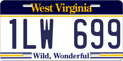 WV license plate 1LW699