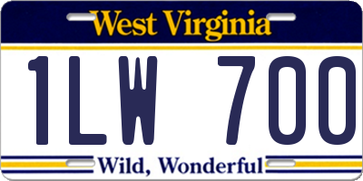 WV license plate 1LW700