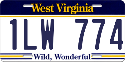WV license plate 1LW774
