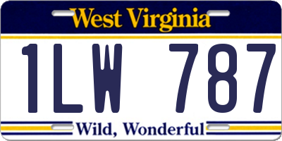 WV license plate 1LW787