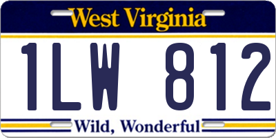 WV license plate 1LW812