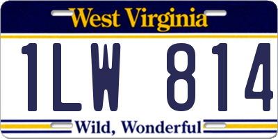 WV license plate 1LW814