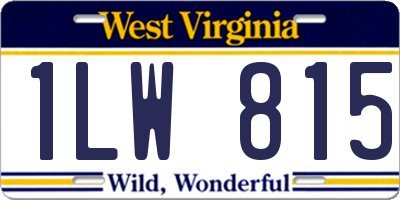 WV license plate 1LW815