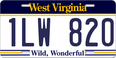 WV license plate 1LW820