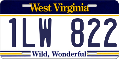 WV license plate 1LW822