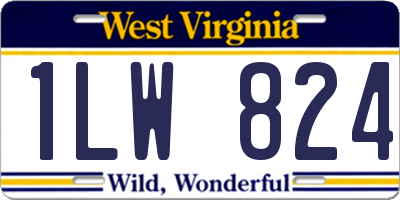 WV license plate 1LW824