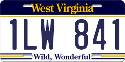 WV license plate 1LW841