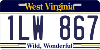 WV license plate 1LW867