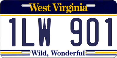 WV license plate 1LW901
