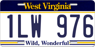 WV license plate 1LW976