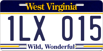 WV license plate 1LX015