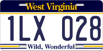 WV license plate 1LX028
