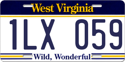 WV license plate 1LX059