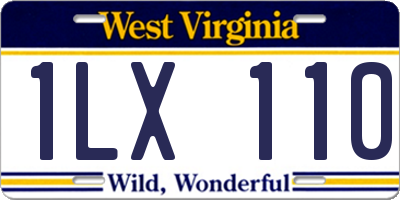 WV license plate 1LX110