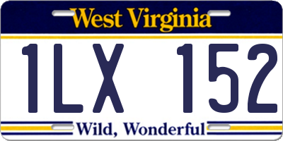 WV license plate 1LX152