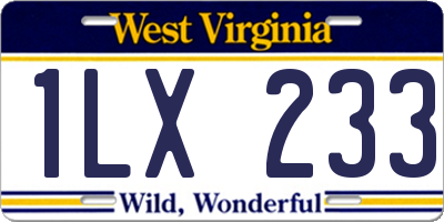 WV license plate 1LX233