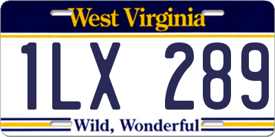 WV license plate 1LX289