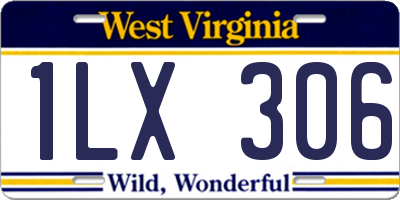 WV license plate 1LX306