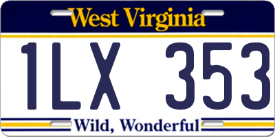 WV license plate 1LX353