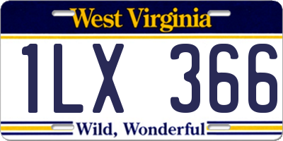 WV license plate 1LX366
