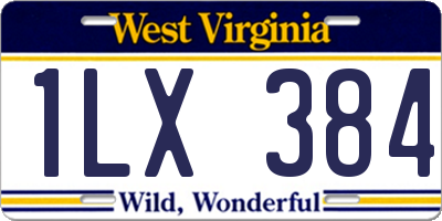WV license plate 1LX384