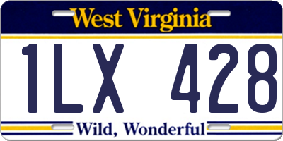 WV license plate 1LX428