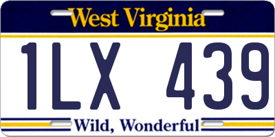 WV license plate 1LX439