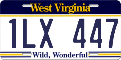 WV license plate 1LX447