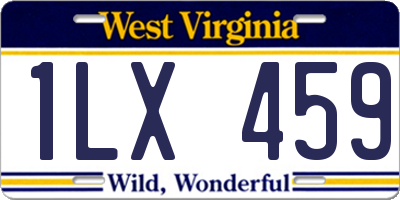 WV license plate 1LX459