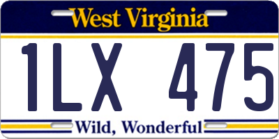 WV license plate 1LX475