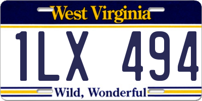 WV license plate 1LX494