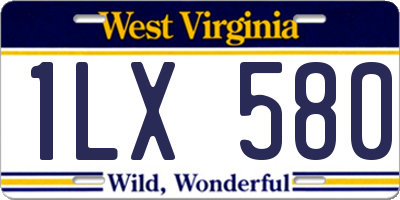WV license plate 1LX580