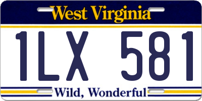 WV license plate 1LX581