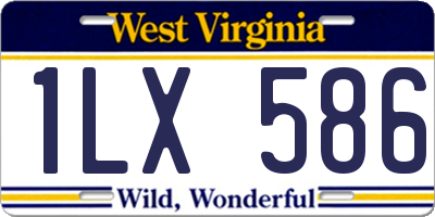 WV license plate 1LX586