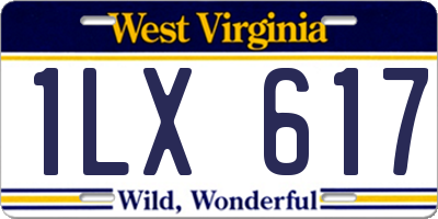 WV license plate 1LX617