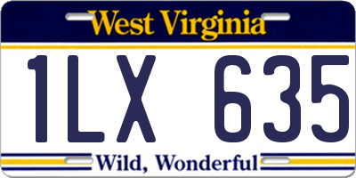 WV license plate 1LX635