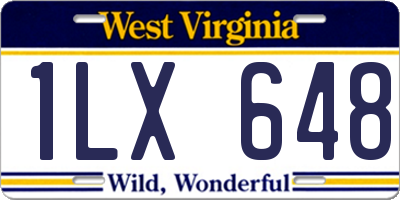 WV license plate 1LX648