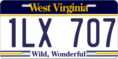 WV license plate 1LX707