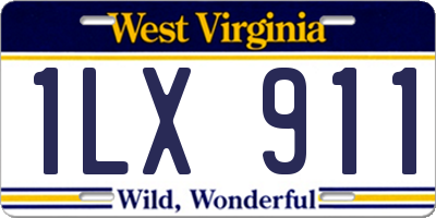 WV license plate 1LX911