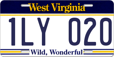 WV license plate 1LY020