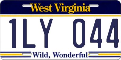 WV license plate 1LY044