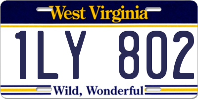 WV license plate 1LY802