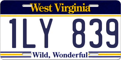 WV license plate 1LY839