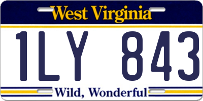 WV license plate 1LY843