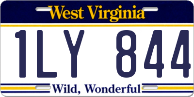 WV license plate 1LY844