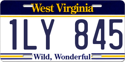 WV license plate 1LY845