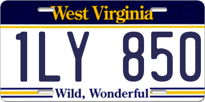 WV license plate 1LY850