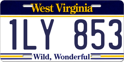 WV license plate 1LY853