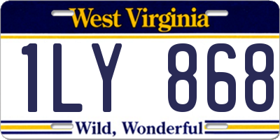 WV license plate 1LY868