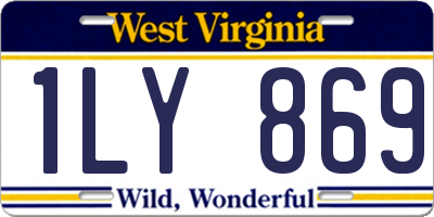 WV license plate 1LY869